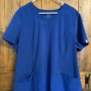 Royal blue scrub top